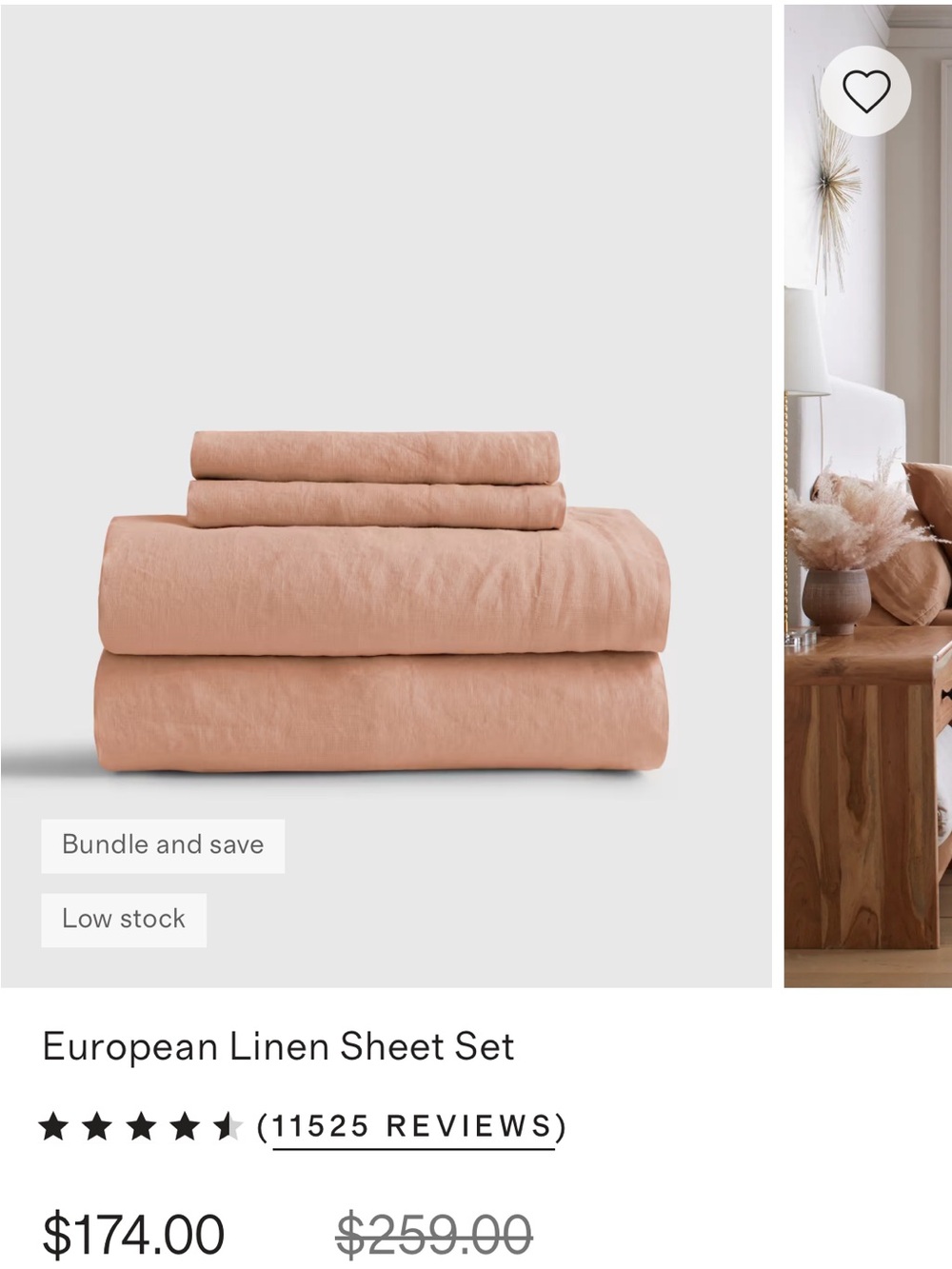 Quince Linen Sheet Set - Desert Sunset